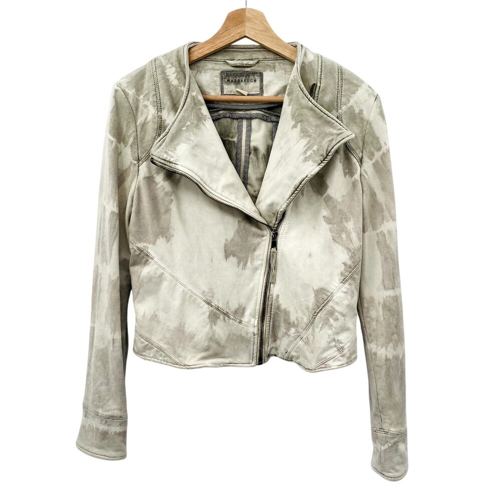 Anthropologie Marrakech Bleach Dye Moto Jacket